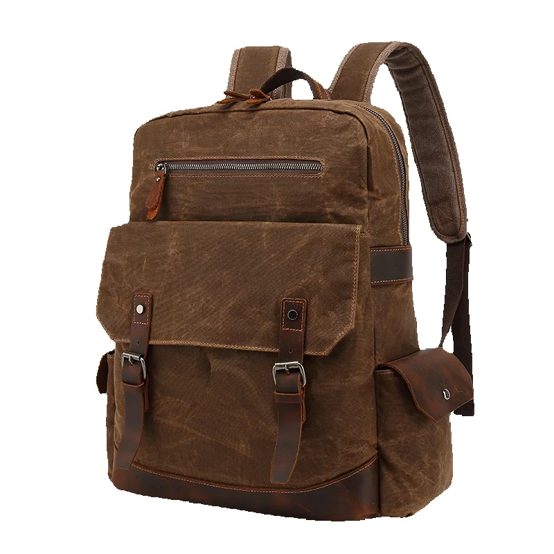 Zaino da uomo LazyZoom, per attività all'aperto, sport, viaggi, escursionismo, grande, per studenti e scuola, in pelle di cavallo pazzo cerata_voghion.com