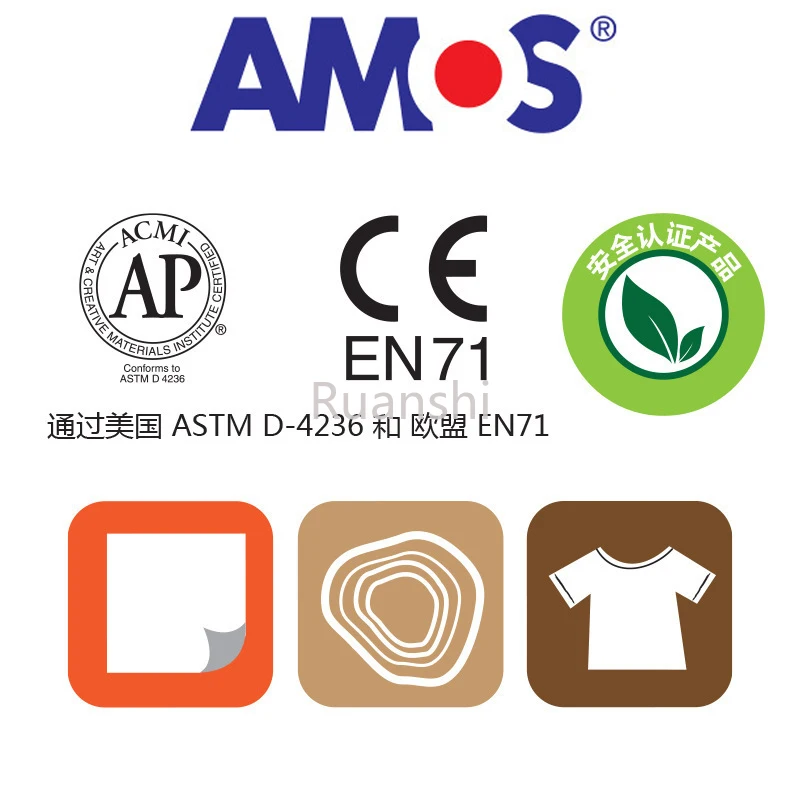 AMOS 고형 접착제 스틱, 안전한 포름알데히드 프리 세척 가능 PVP 고형 접착제, 학교 사무실용 고점도 강한 접착제