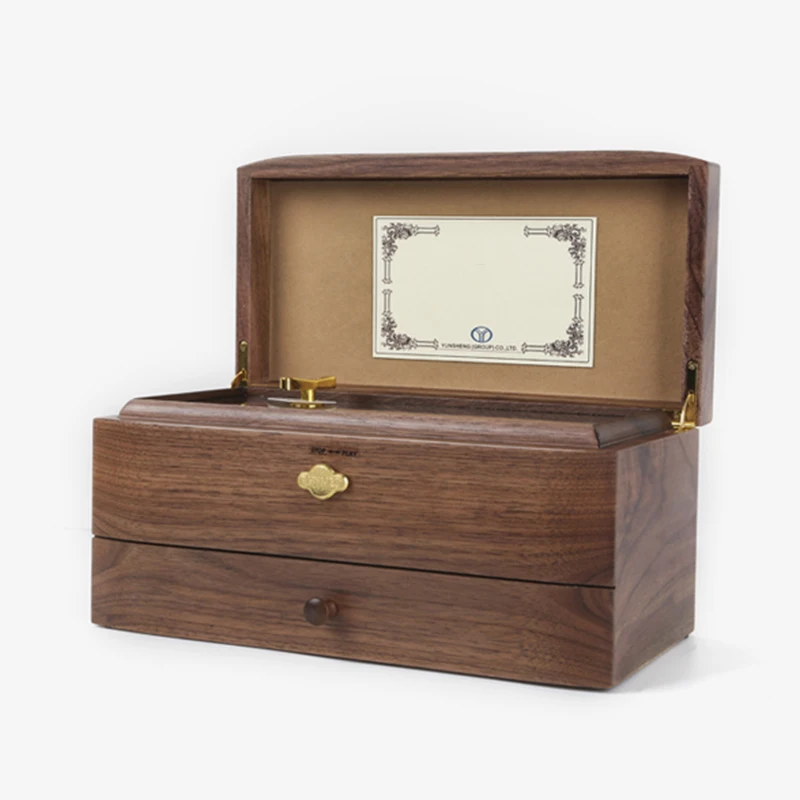 

Rosiking Walnut high-grade 50-note music box ♫ Castle in the Sky ♫ For Friends Christmas Valentines Birthday Gifts