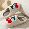 Women Winter Big Cherry Cute Cartoon Fruit Warm Home Slippers Indoor Soft Sole Comfortable Wrap Mute Bedroom Shoes Student 3