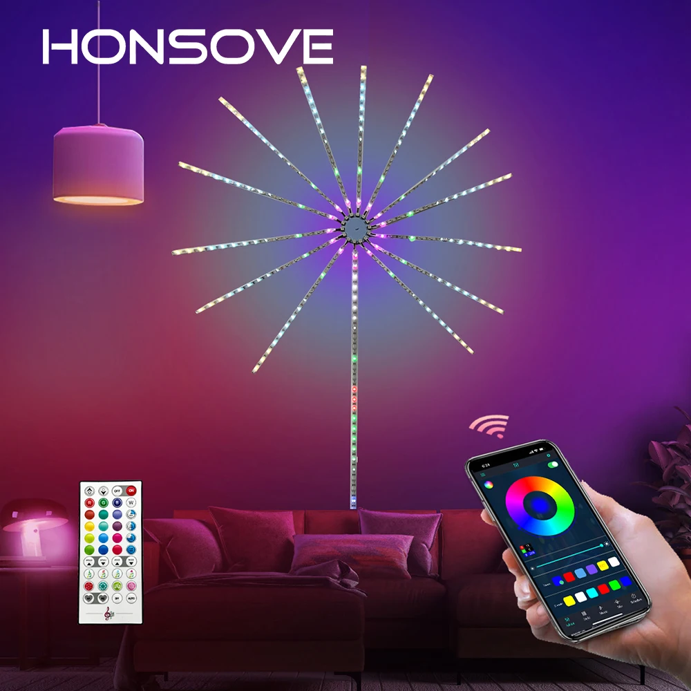 Bluetooth Fireworks Led Strip Lights Festoon Wedding Party Decoration