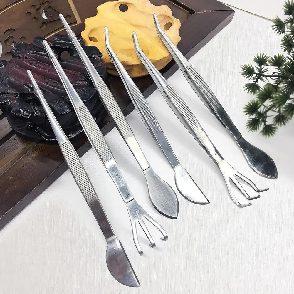 2 In 1 Stainless Steel Bonsai Tools Root Rake Tweezers For Bonsai Planter Rake Ergonomic Handle Tweezers Gardening Tool