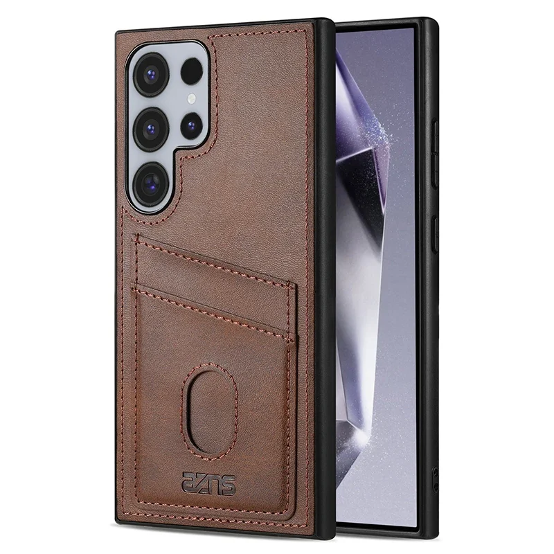 Vertical Card Slot Wallet Leather Case - Shockproof Cover