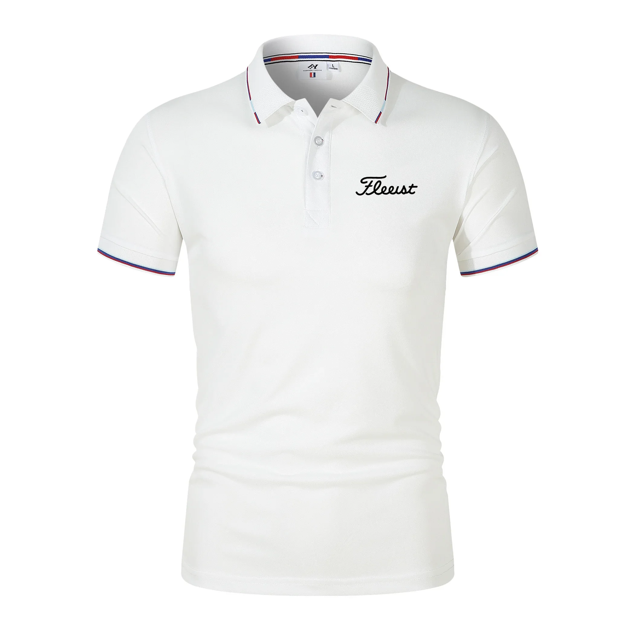 Men's Polo Shirt Casual Single Color Slim Fit Style Summer Business Wear