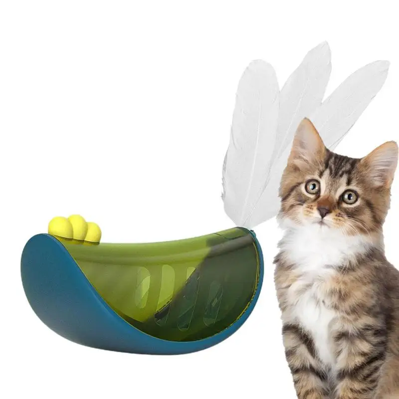

Feather Leaking Food Toy Swing Toy Leakage Pet Food Dispensing Toy Reusable Funny Leaking Food Cat Interactive Toy For Small