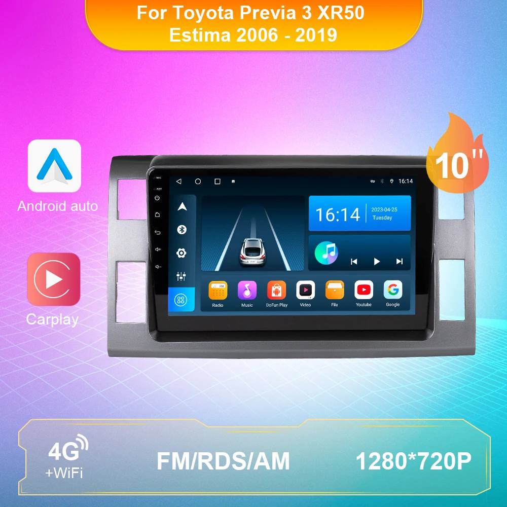 

Car Radio For Toyota Previa 3 XR50 Estima 2006-2019 Multimedia Video Player Android Auto Carplay Autoradio Navigation No 2din