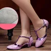 Hete Verkoop Dames Meisjes Balzaal Latin Tango Dansschoenen Hakken 3.5/5.5Cm Verkoop Zilver Goud Zwart Paars Kleur Groothand 6