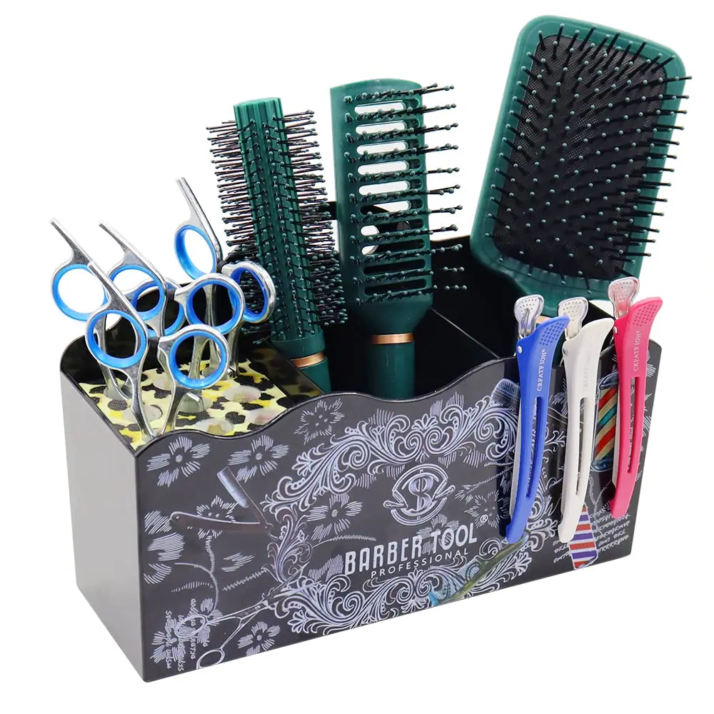 

Barber Scissor Shear Holder Box Hair Salon Desk Organizer Case Combs Clips Scissors Holder Hairdressers Stylist Supplies