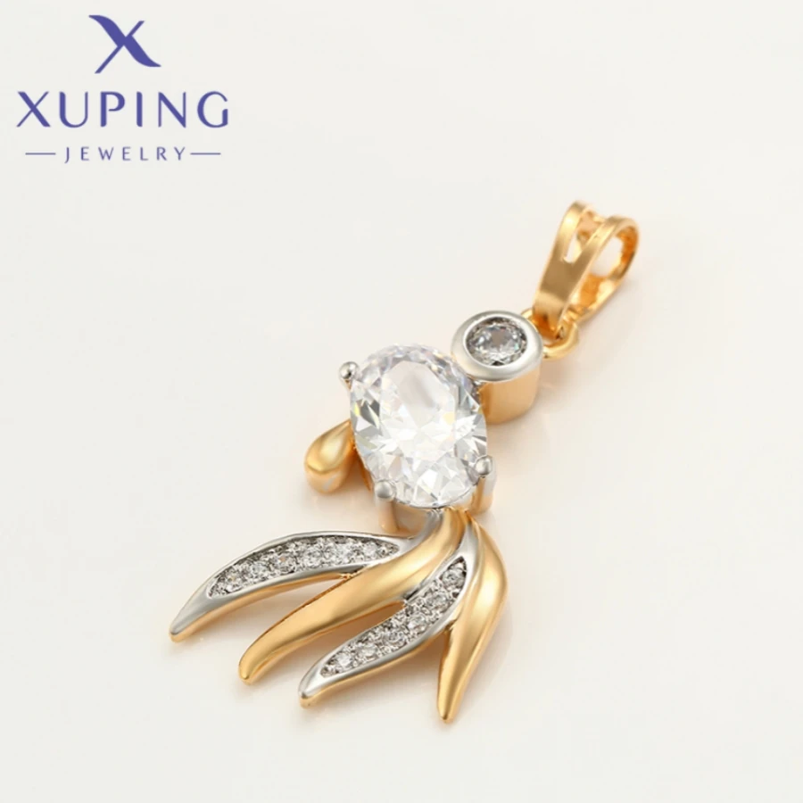 Biżuteria Xuping nowa moda wykwintne unikatowy kształt złoty kolorowy wisiorek naszyjnik dla kobiet Boże Narodzenie popularne przyjęcia prezenty A00672731