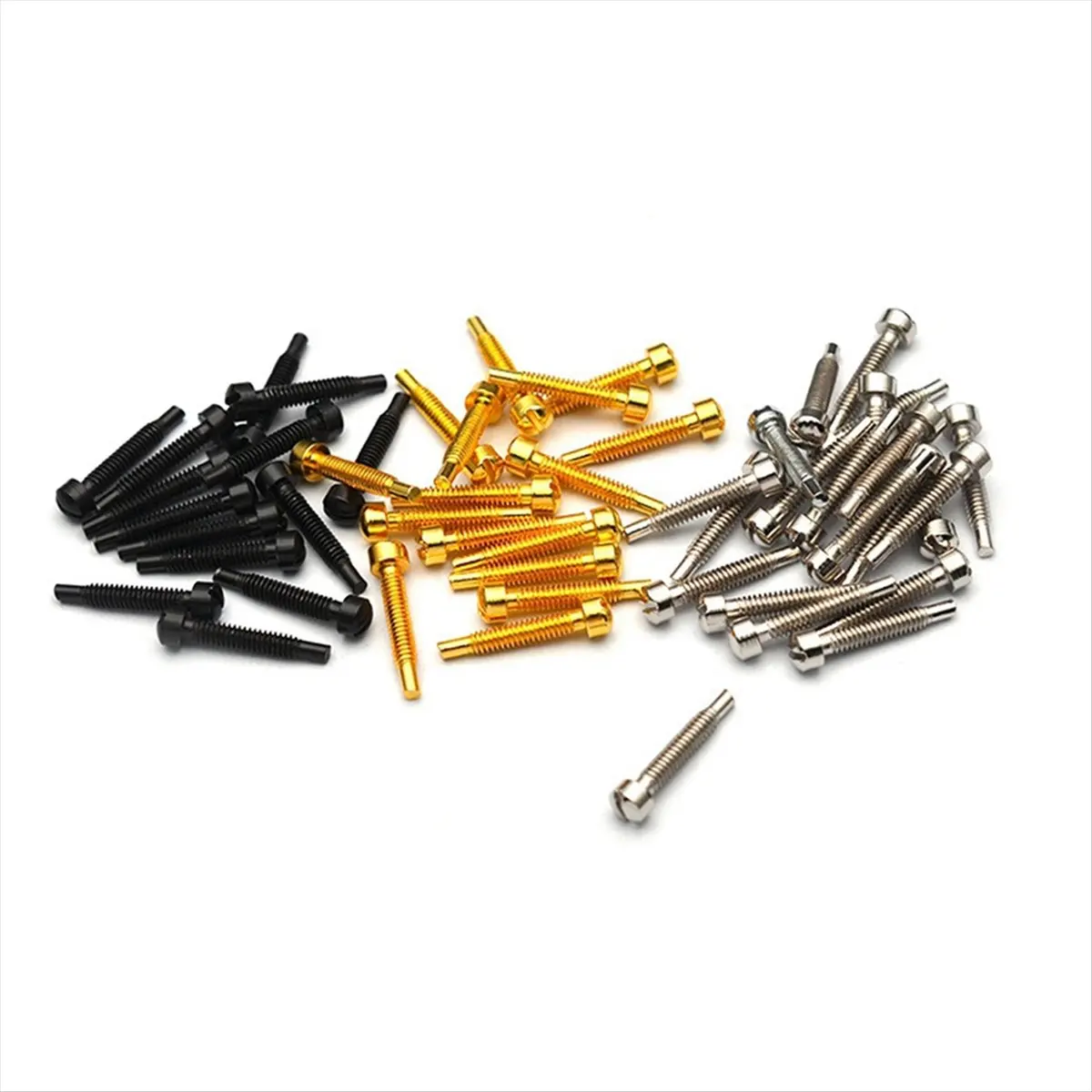 (AD12) 50개 픽업 메탈 핀-원워드 클로징 3x21MM/5.0MM (직경 3.0MM) 기타 픽업 부품 나사봉 골드