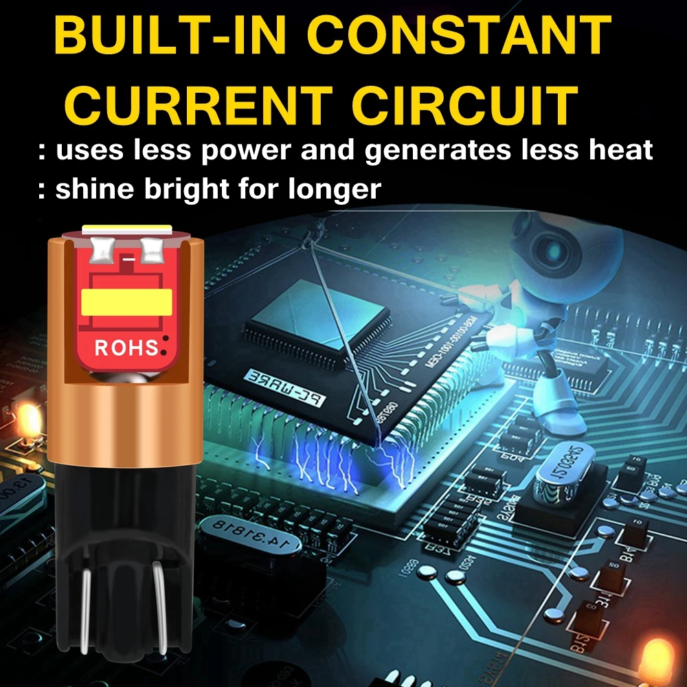  Ʈ CSP LED  ڵ  , ڵ  ̵   ,  ο ũŻ , T10 W5W, 1000Lm, 2 