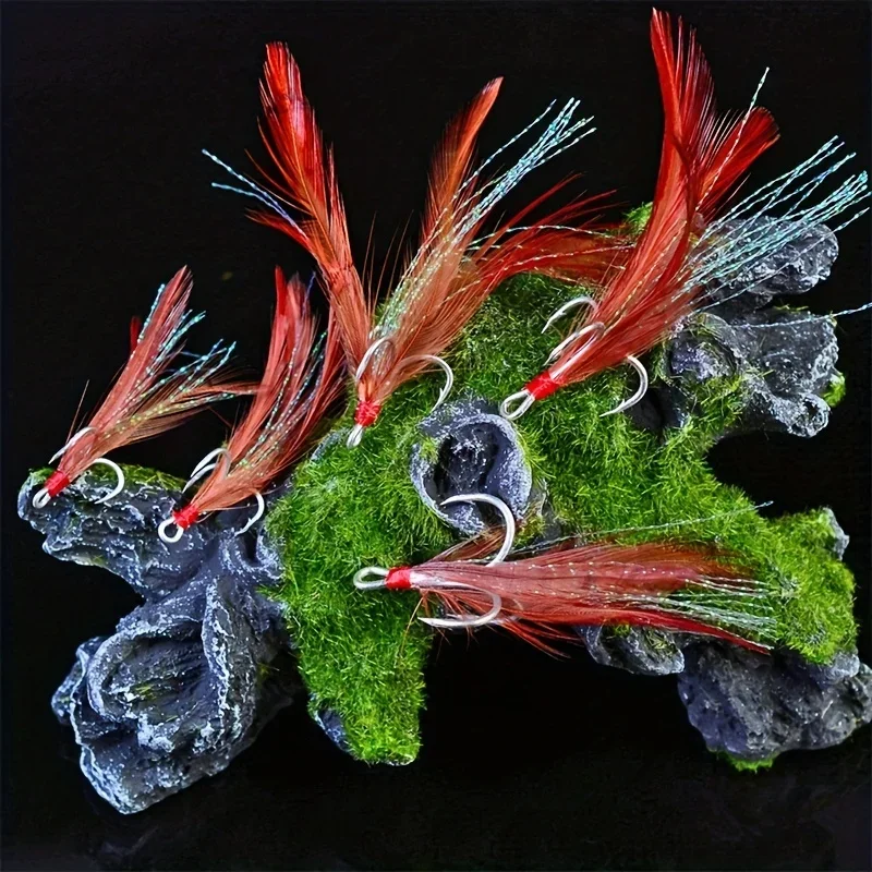 

10pcs/box Professional Saltwater & Freshwater Fishing Tackle - Treble Hooks & Feather Fish Hooks
