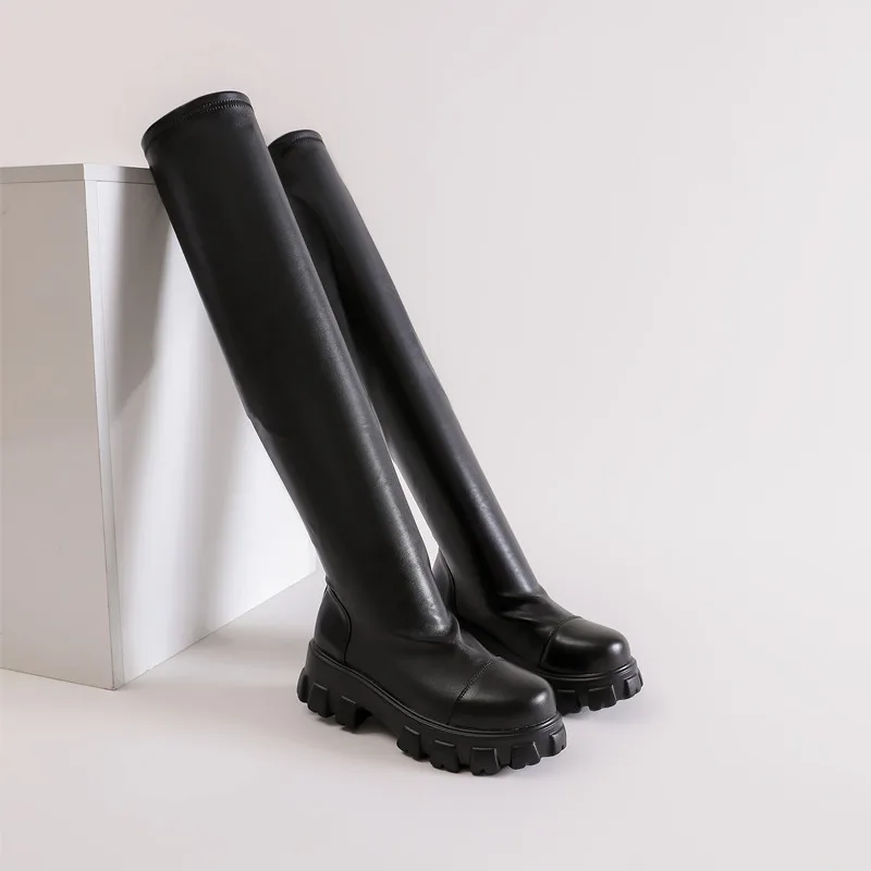 2024 Platform elastic boots women's candy color over-the-knee boots socks boots