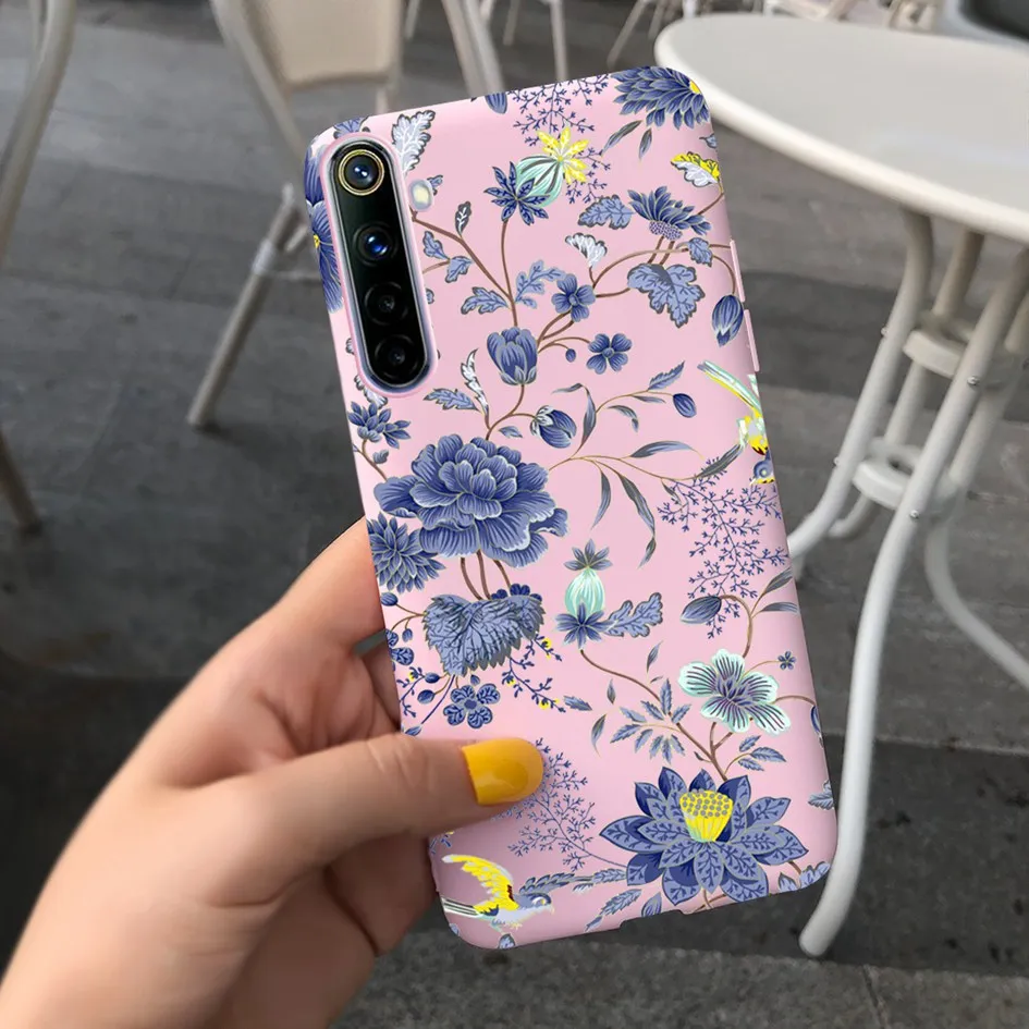 mobile pouch waterproof For Realme 6 6 Pro Case Cute Milk Cow Flower Patterns Soft Back Cover For OPPO Realme 6 6S 6Pro RMX2061 Coque Funda Realme6 Capa iphone waterproof bag Cases & Covers