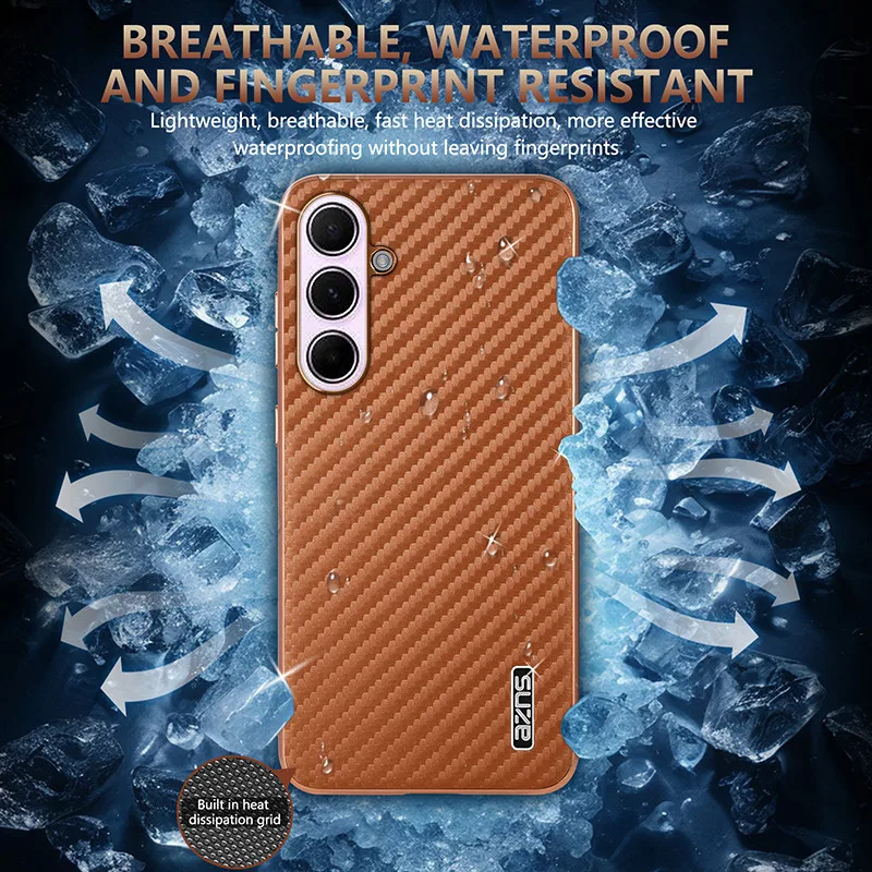 Enhanced Carbon Fiber Armor Hybrid Phone Case - Durable Back Cover with Sleek Design