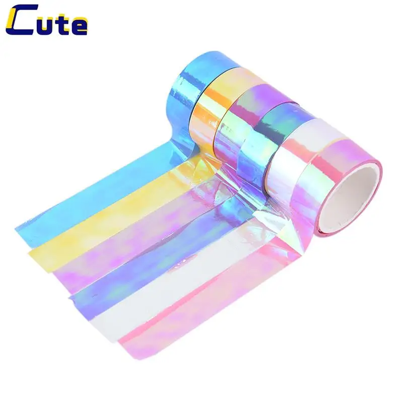 Gymnastics Decoration 500cm Rhythmic Gymnastics Decoration Holographic RG Prismatic Glitter Tape Hoops Stick