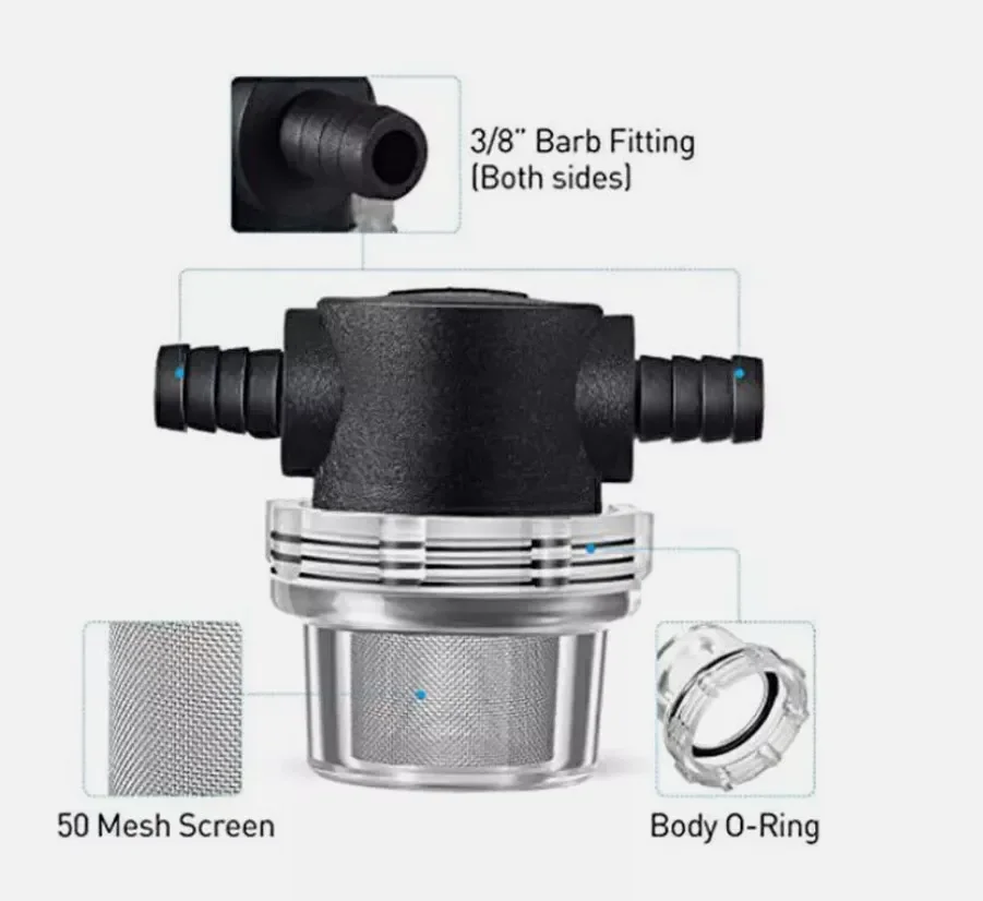 Water Pump Strainer Filter In-Line Strainer Water Pump Mesh Filter Tap Pipeline Purification Sediment Impurities