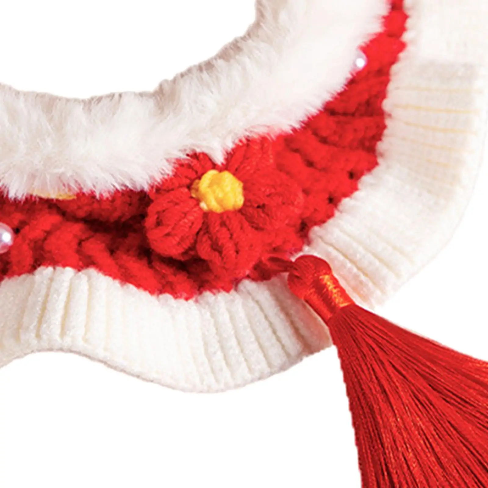 Knitting Cat Collar Chinese New Year Gift Decorative Outfit Handmade Knit Pet Scarf for Puppy Kitten Kitty Small Dog Pet Supply