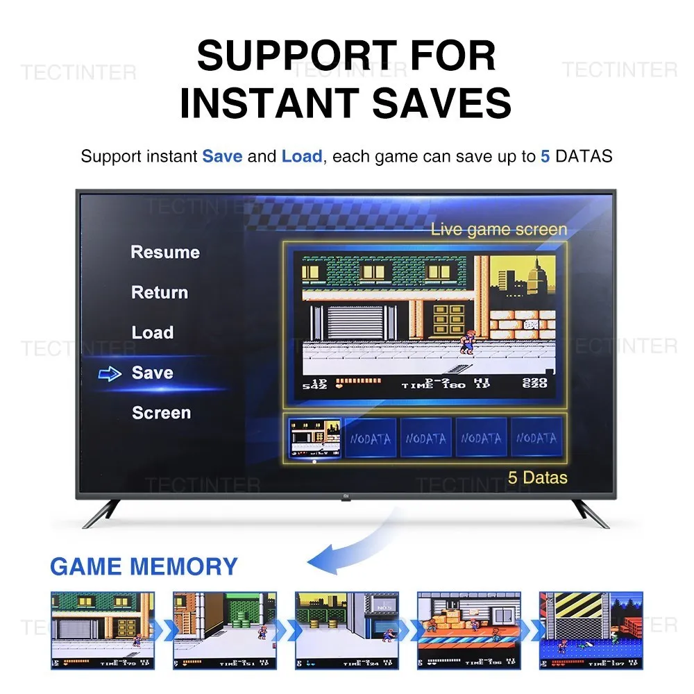 Video game console 4K TV Game stick 8 Bit King HD Video game console Built in 3300+ games for PCE FC GBC GB Handheld console Wireless gamepad