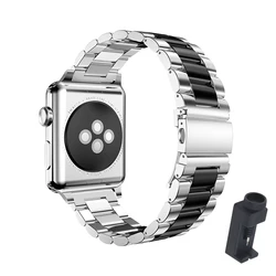 Metal Replacement Strap Band for Smartwatch - Universal Fit Bracelet Accessories (Silver black)
