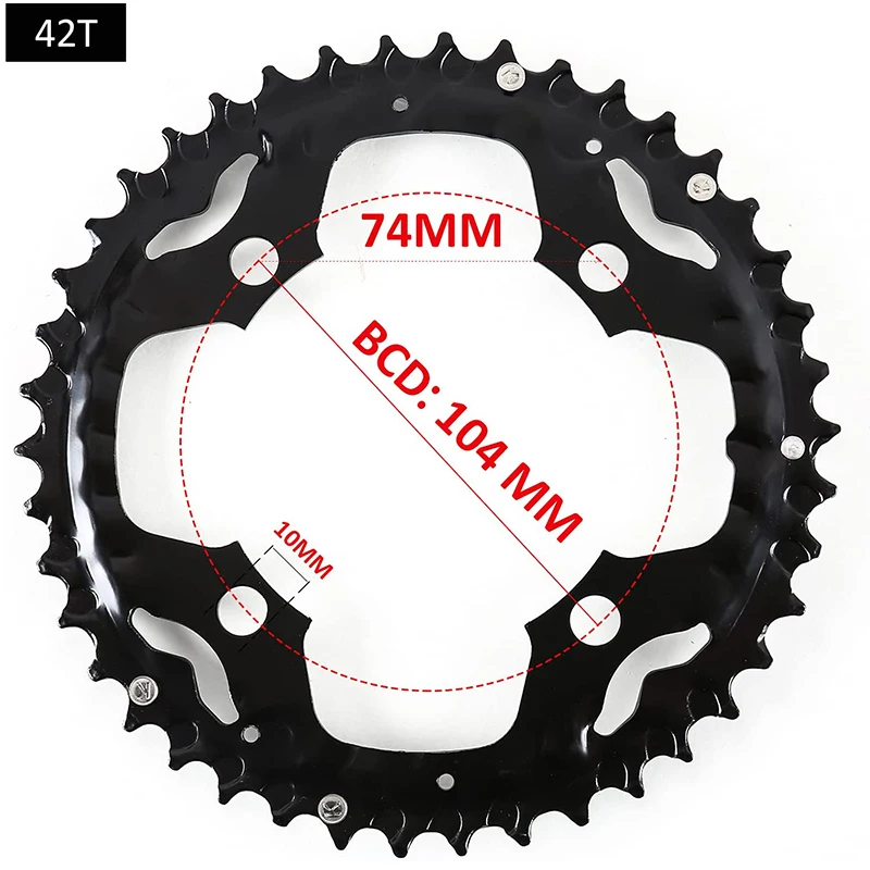 MTB Bicycle Chainring 24T/32T/42T 26T/38T 10S Bike Chainring 22T/32T/44T 9S 104B