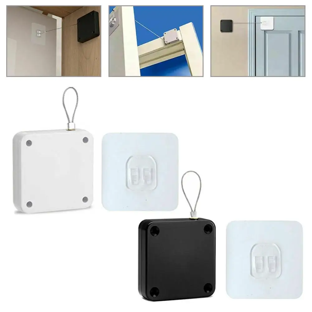 Automatic Sensor Doors Closer Punch-Free Telescopic Sliding Door Stainless Steel Portable Tension Closing Device door closer