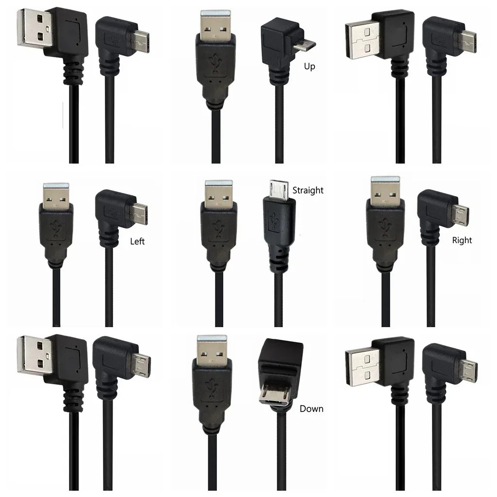 USB Charging Cable Up Down Left Right Angled Double 90 Degree Micro USB Male To USB Male Fast Data Charge Connector Short Cable Cord 0.15m 0.25m 1m usb charging cable,usb adapter,usb adapter cable,usb cable adapter,conversion cable adapter