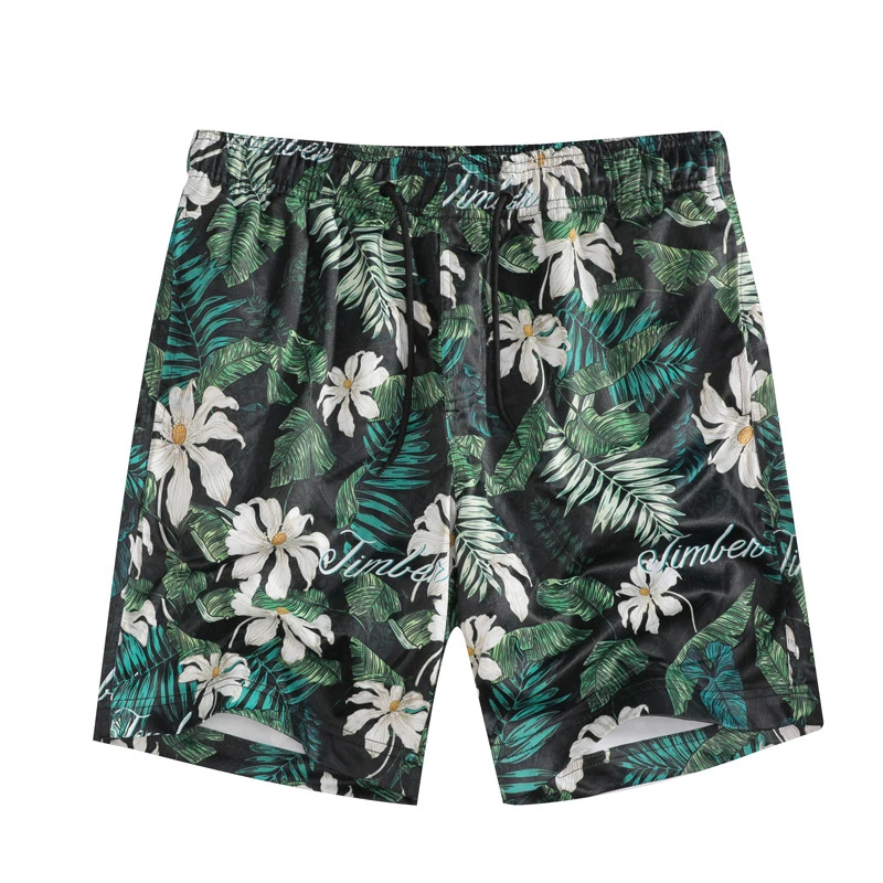 

European and American men's wear summer 2022 new Green leaf print slim beach pants Fashion casual shorts Five minutes of pants