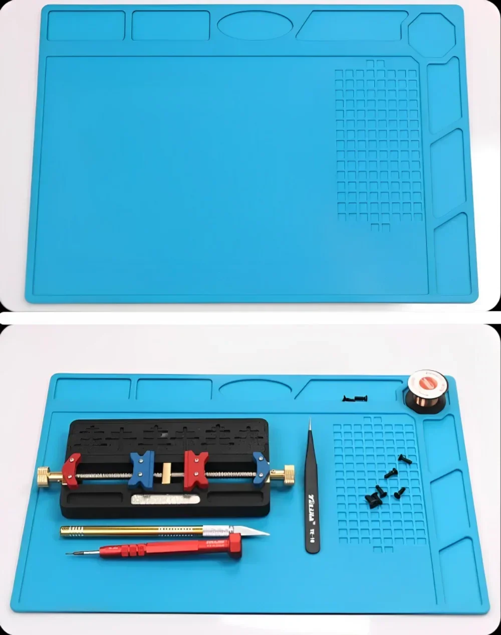 Adsorption Lötmatte Plattform Magnetische Isolierung Arbeitsmatte Hitzebeständige blaue BGA Lötstation Silikon Reparatur Pad – Detail 10