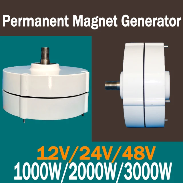 1KW 2KW 3KW 24V 48V Low RPM NdFeb PMG Rare Earth Permanent Magnet Generator for DIY Horizontal Wind Turbine Generator Windmill