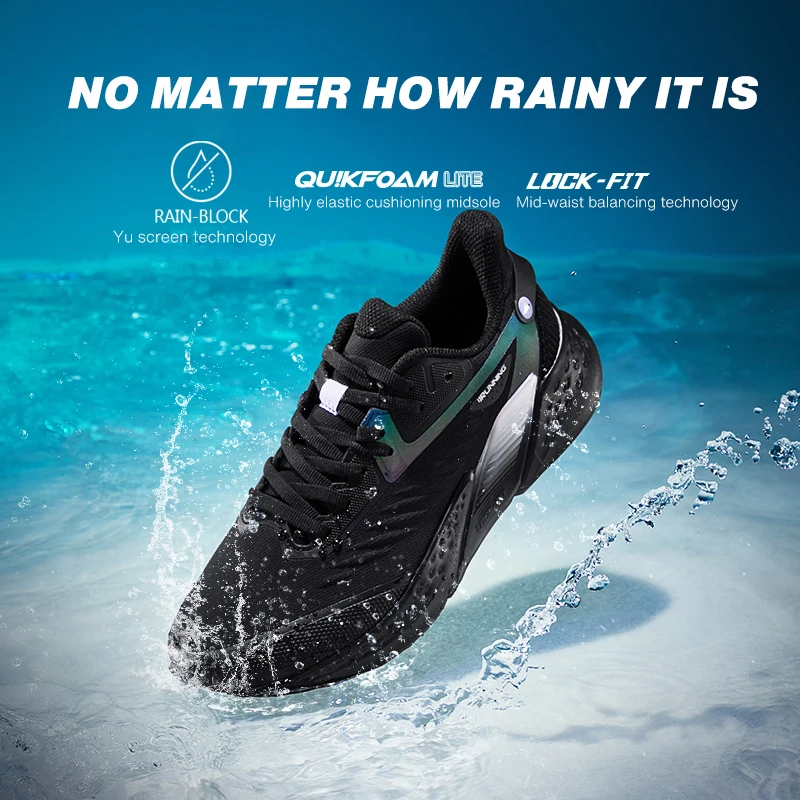 361 Degrees NEW Rainblock Women Running Sport Shoes Water Repellent Technology Q Bomb Reflective Night Female Sneakers 682332209