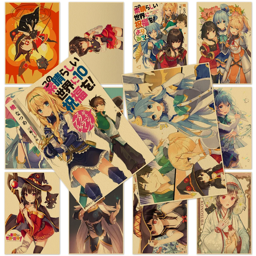 

Kono Subarashii Sekai Ni Shukufuku Wo Poster Paintings Anime Kraft Paper Wall Art Prints Home Decor Birthday Present Kids Room