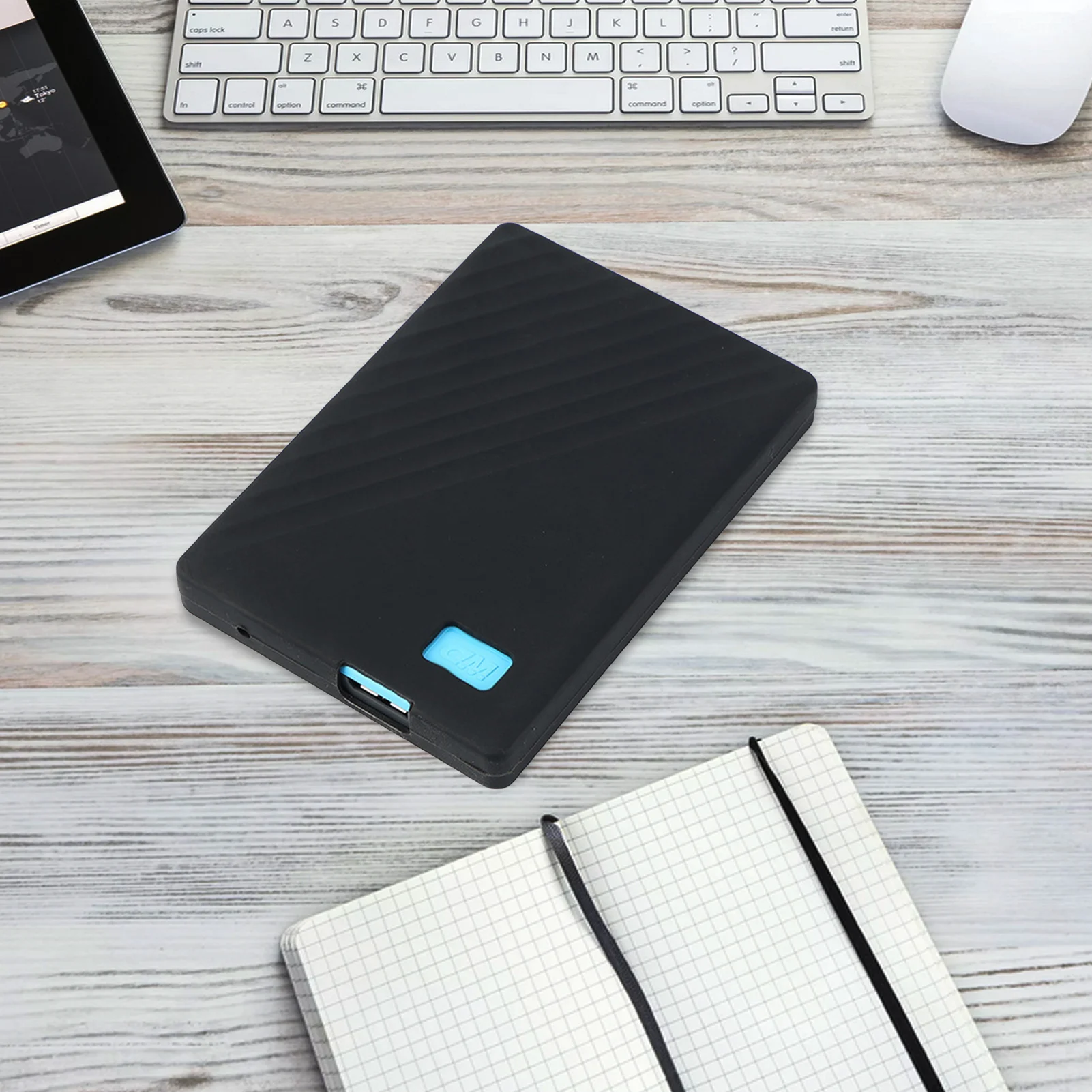 Mobile hard disk silicone shockproof elastic protective cover easy-to-install portable drive case