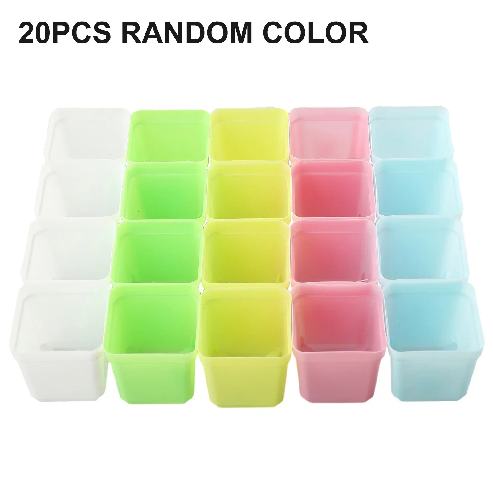 20pcs 5.5CM Mini Basin Square Flower Pot Succulent Plant Trays