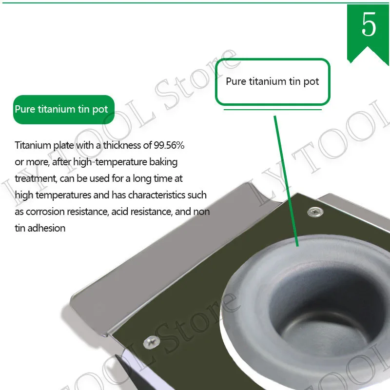 MS-50 250w Digital Lead-free Titanium Alloy solder pot melt tin 0.6KG temperatur