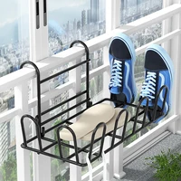 Hanger Window Balcony Window Sill Drying Rack Hanging Shoe Rack Balcony Drying Shoe Rack, Holds up to 4 Pair - Black 1