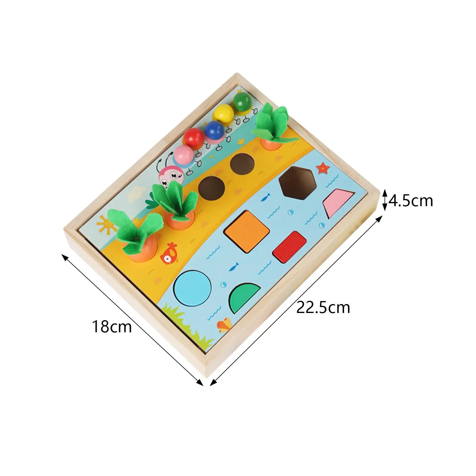 Wooden Shape Color Sorting Toy Educational Color Sorting Game Shape Sorter Puzzle Toy for Toddlers Kids Children Girls Boys