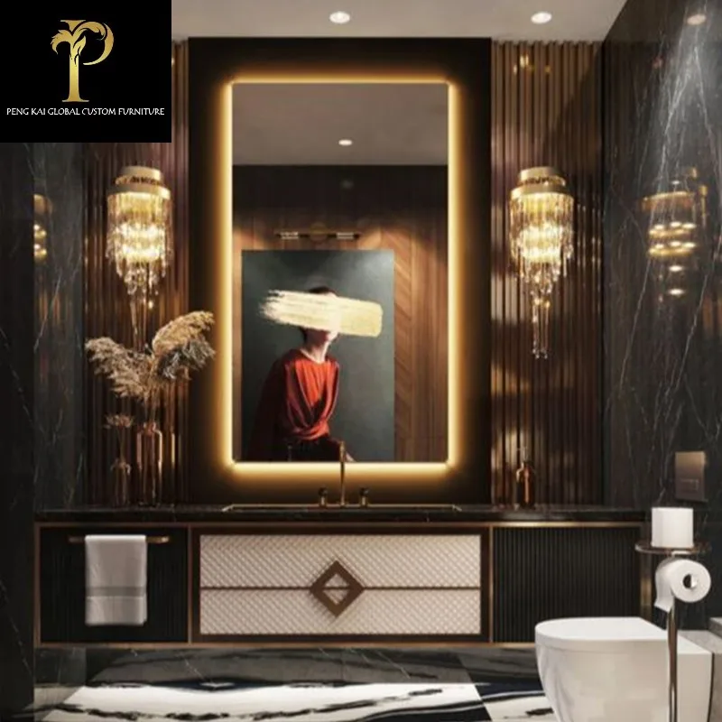 High end bathroom light luxury washbasin size custom made table