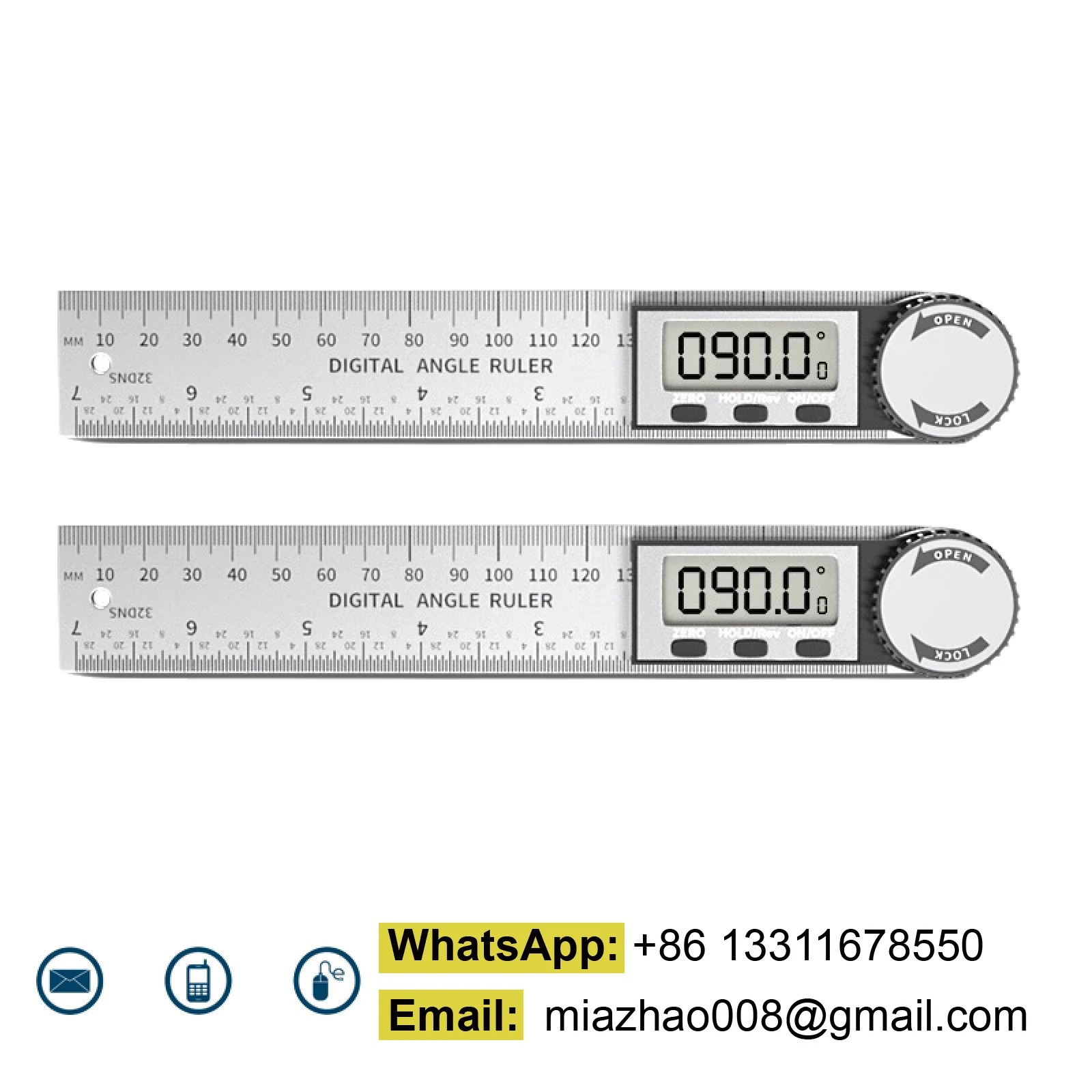 LCD 디지털 각도기 360도 200mm 자 포함 고정밀 전자 측정 도구 목공 및 엔지니어링용