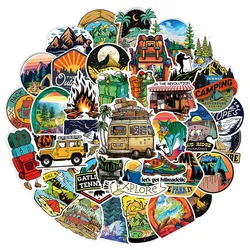 Assorted Waterproof Outdoor Adventure Cartoon Sticker Collection - 10/30/50/100pcs for Camping, Skateboarding & Travel (Camping 100PCS)
