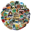 10/30/50/100pcs Outdoor Hiking Camping Stickers Cartoon Decal Skateboard Phone Laptop Car Luggage Bike Cool Waterproof Sticker 1