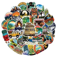 10/30/50/100pcs Outdoor Hiking Camping Stickers Cartoon Decal Skateboard Phone Laptop Car Luggage Bike Cool Waterproof Sticker 1