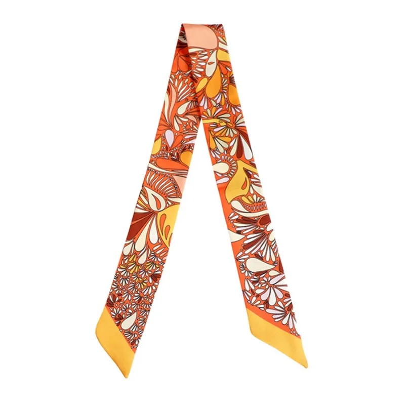 Korean Spring New Cashew Fruit Flower Women's Versatile Twill Wrapping Bag Handle Ribbon Hair Band Small Scarf Scarf Headband 5