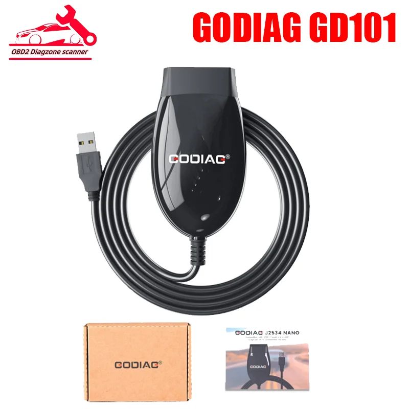 

GODIAG GD101 J2534 Compatible with J2534 Passthru & ELM327 Diagnose J1979 Car Tool Compatible Vehicles Switch Mode Automatically