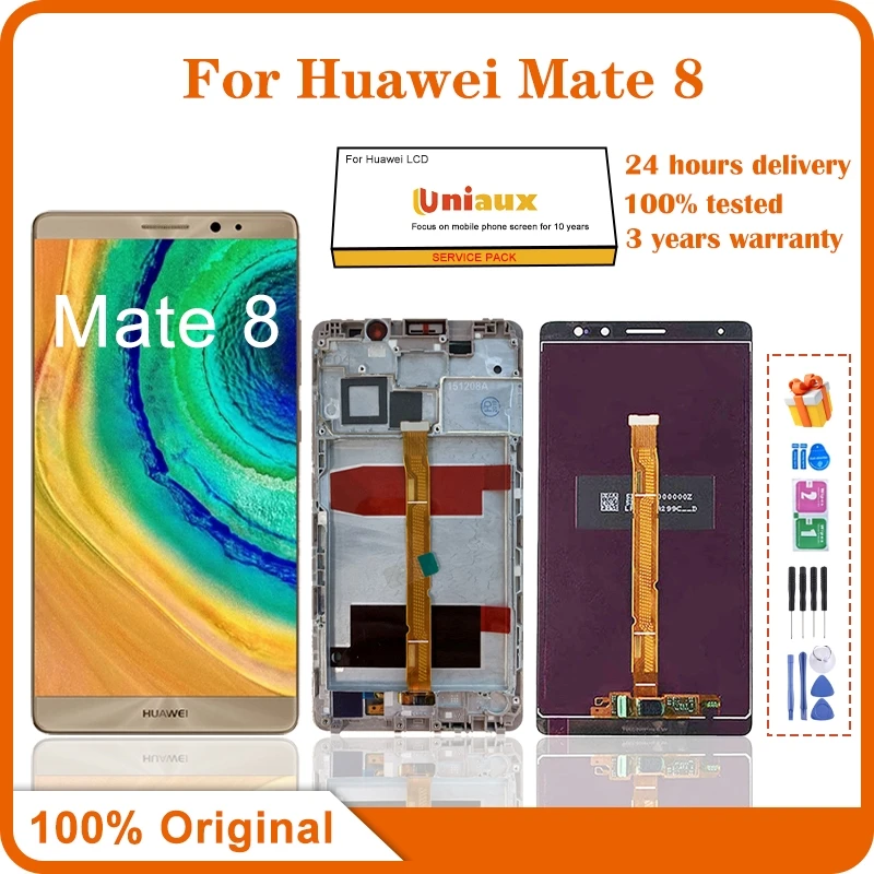 

6.0'' Original For Huawei Mate 8 LCD Touch Screen with Frame Digitizer Replacement Display For Mate 8 Mate8 Lcds NXT-L29