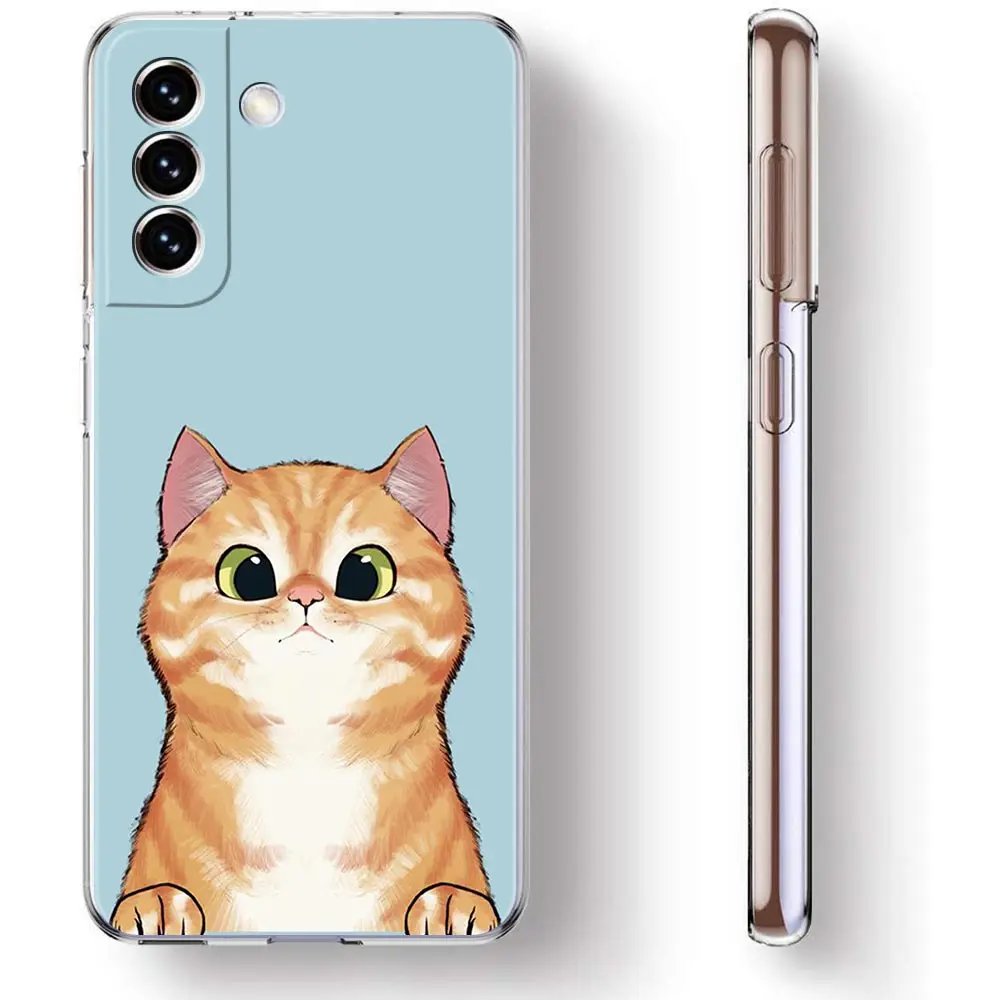 Adorable Cartoon Kitten Clear Silicone Phone Case