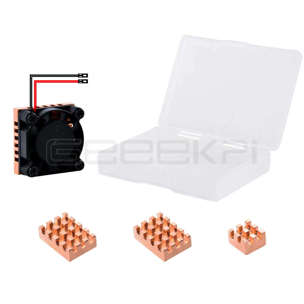 Geeekpi-orange pi Plus Dissipadores de Cobre Caixa de Dissipadores de Calor Ventilador de Refrigeração - Imagem 3