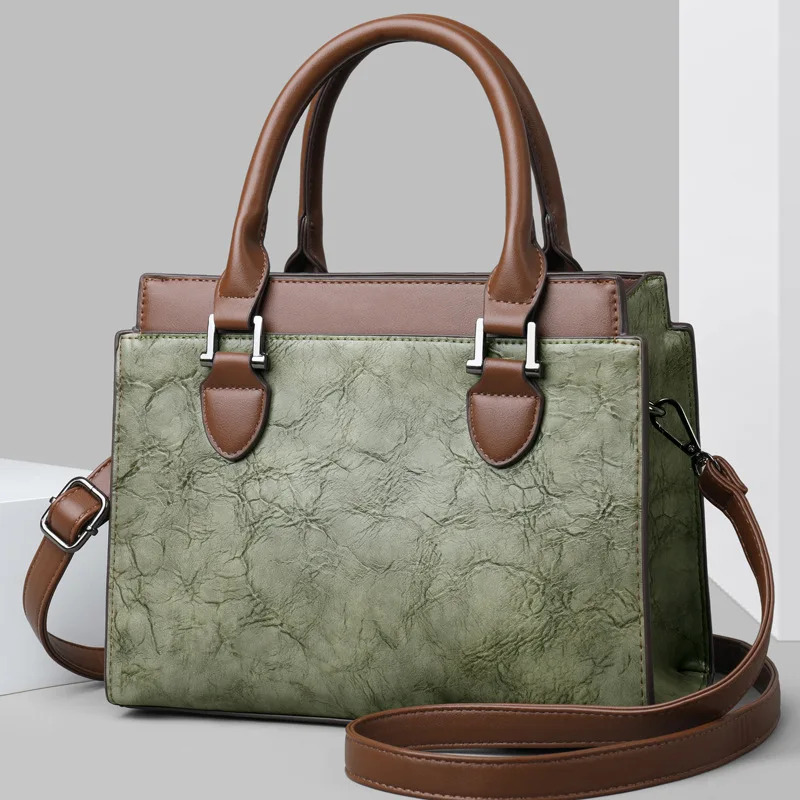 2024 New Retro Shoulder Tote Bag For Women High Quality Commuting Handbags Female Casual Simple Plaid PU Leather Crossbody Bags