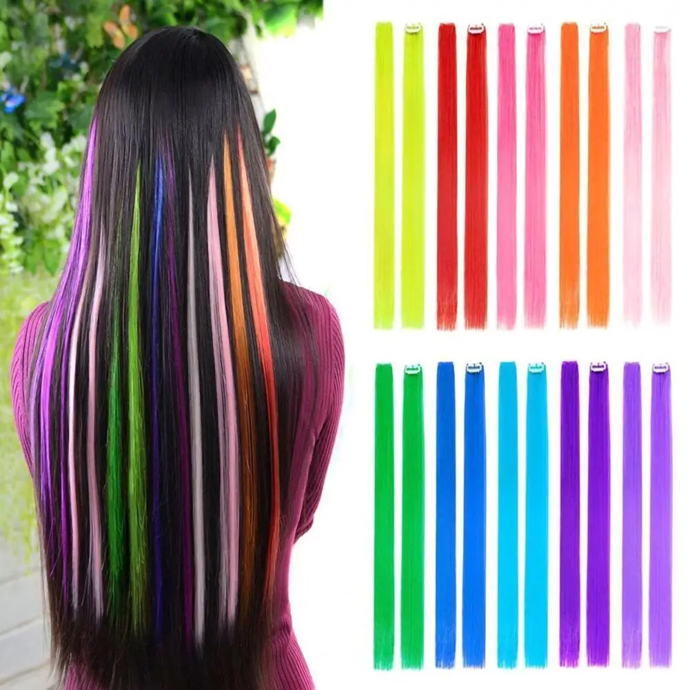 

Colorful Wig Heat Resistant Hair Decor Long Extension Hairpiece Fashion Extension Headgear High-Temperature Fiber Wig For Ladies