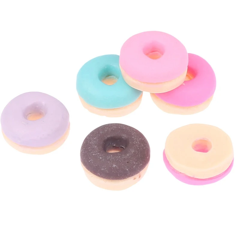 

6Pcs/set Dollhouse Miniature Candy Simulation Macaron Candy Model 1cm Living Scene Decor Play Doll House Toy